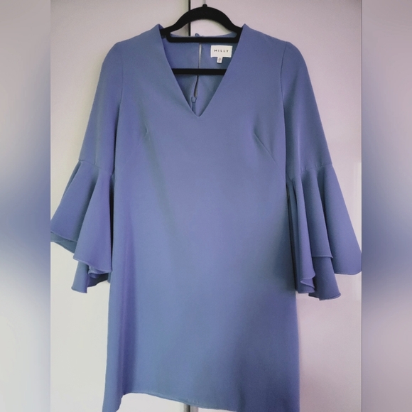 Milly Blue Italian Nicole Mini Dress Size 2 - Picture 7 of 8